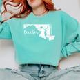 Red For Ed Maryland Teacher Public Education Comfort Colors Sweatshirt Chalky Mint
