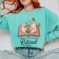 Retired 2025 A New Chapter Begins Retirement Teacher Book Comfort Colors Sweatshirt Chalky Mint