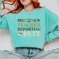 Retro Back To School Women Old Camo Preschool Teacher Comfort Colors Sweatshirt Chalky Mint Retro Back To School Women Old Camo Preschool Teacher Comfort Colors Sweatshirt Chalky Mint