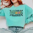 Retro Checkered Music Therapist Squad Music Therapy Teacher For Men Women Comfort Colors Sweatshirt Chalky Mint Retro Checkered Music Therapist Squad Music Therapy Teacher For Men Women Comfort Colors Sweatshirt Chalky Mint
