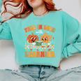 Retro Fall In Love With Learning Autumn Pumpkin Teachers Comfort Colors Sweatshirt Chalky Mint