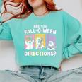 Retro Are You Fall O Ween Directions Teacher Halloween Ghost Comfort Colors Sweatshirt Chalky Mint