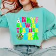 Retro Groovy In My Glowing Teacher Era Happy Teacher's Day Comfort Colors Sweatshirt Chalky Mint