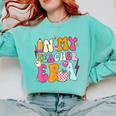 Retro Groovy In My Teaching Era Best Teacher Appreciation Comfort Colors Sweatshirt Chalky Mint
