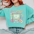 Retro Hooray It's Art Day Art Teacher Back To School Women Comfort Colors Sweatshirt Chalky Mint