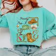 Retro Howdy Pre-K Back To School Western Teacher Comfort Colors Sweatshirt Chalky Mint