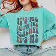 Retro IT'S ME Hi I'm The TEACHER Groovy Testing Squad Pink Comfort Colors Sweatshirt Chalky Mint Retro IT'S ME Hi I'm The TEACHER Groovy Testing Squad Pink Comfort Colors Sweatshirt Chalky Mint