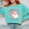 Retro Pink Christmas Santa's Favorite Art Teacher Artist Comfort Colors Sweatshirt Chalky Mint Retro Pink Christmas Santa's Favorite Art Teacher Artist Comfort Colors Sweatshirt Chalky Mint