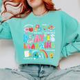 Retro Play Is Learning Kindergarten Teacher Team Women Comfort Colors Sweatshirt Chalky Mint