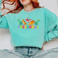 Retro Preschool Cute Dinosaur Preschool Teacher Kids Boys Comfort Colors Sweatshirt Chalky Mint Retro Preschool Cute Dinosaur Preschool Teacher Kids Boys Comfort Colors Sweatshirt Chalky Mint