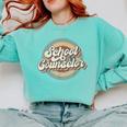 Retro School Counselor Back To School Teacher Squad Crew Comfort Colors Sweatshirt Chalky Mint Retro School Counselor Back To School Teacher Squad Crew Comfort Colors Sweatshirt Chalky Mint