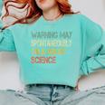 Retro Scientist Warning May Talk About Science Teacher Comfort Colors Sweatshirt Chalky Mint