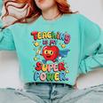 Retro Teaching Is My Superpower Apple Teacher Appreciation Comfort Colors Sweatshirt Chalky Mint Retro Teaching Is My Superpower Apple Teacher Appreciation Comfort Colors Sweatshirt Chalky Mint