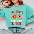 Retro Thankful Music Teacher Pumpkin Fall Thanksgiving Comfort Colors Sweatshirt Chalky Mint Retro Thankful Music Teacher Pumpkin Fall Thanksgiving Comfort Colors Sweatshirt Chalky Mint