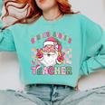 Santa's Favorite Teacher Groovy Christmas Teacher Boys Girls Comfort Colors Sweatshirt Chalky Mint Santa's Favorite Teacher Groovy Christmas Teacher Boys Girls Comfort Colors Sweatshirt Chalky Mint