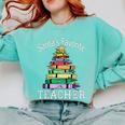 Santa's Favorite Teacher Idea For Christmas Teachers Comfort Colors Sweatshirt Chalky Mint