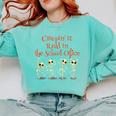 School Office Clerk Creepin' It Real HALLOWEEN Teacher Shirt Comfort Colors Sweatshirt Chalky Mint