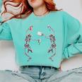 Science Teacher Dancing Skeleton Halloween Chemist Scientist Comfort Colors Sweatshirt Chalky Mint