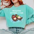 Sea Otter Book Reading Shirt For Bookworm Teachers Comfort Colors Sweatshirt Chalky Mint Sea Otter Book Reading Shirt For Bookworm Teachers Comfort Colors Sweatshirt Chalky Mint