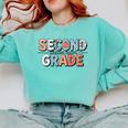 Second Grade Dream Team Back To School 2nd Grade Teacher Comfort Colors Sweatshirt Chalky Mint