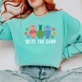 Seize The Clay Pottery Teacher Ceramics Potter Maker Comfort Colors Sweatshirt Chalky Mint Seize The Clay Pottery Teacher Ceramics Potter Maker Comfort Colors Sweatshirt Chalky Mint