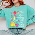 She Works Willingly With Her Hands Proverbs Daycare Teacher Men Women Comfort Colors Sweatshirt Chalky Mint