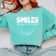 Smile Smiles Change The World Teacher T-Shirt Happy T-Shirt Comfort Colors Sweatshirt Chalky Mint