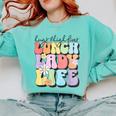 Soul Bleach Teacher Staff First Day Of School Last Hugs & High Fives Lunch Lady Vibes Blue Classic Fit Comfort Colors Sweatshirt Chalky Mint