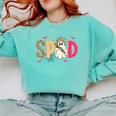 Sped Teacher Halloween Ghost Special Education Preppy Fall Comfort Colors Sweatshirt Chalky Mint