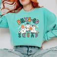 Spooky Ghost PE Teacher Squad Physical Education Halloween Comfort Colors Sweatshirt Chalky Mint