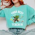 Star Wars Yoda Best Teacher Icons Comfort Colors Sweatshirt Chalky Mint