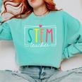 STEM Teacher Science Appreciation Women Back To School Comfort Colors Sweatshirt Chalky Mint STEM Teacher Science Appreciation Women Back To School Comfort Colors Sweatshirt Chalky Mint