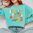 My Students Are Out Of This World Space Groovy Teacher Comfort Colors Sweatshirt Chalky Mint
