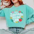 In My Substitute Teacher Era Comfort Colors Sweatshirt Chalky Mint