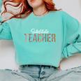 Substitute Teacher Supplies For Teachers Leopard For Men Women Comfort Colors Sweatshirt Chalky Mint Substitute Teacher Supplies For Teachers Leopard For Men Women Comfort Colors Sweatshirt Chalky Mint