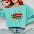 Superhero Teacher Retro Comic Teaching Superpower Comfort Colors Sweatshirt Chalky Mint
