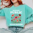 Support Public Education Cute Floral Teacher Red For Ed Comfort Colors Sweatshirt Chalky Mint Support Public Education Cute Floral Teacher Red For Ed Comfort Colors Sweatshirt Chalky Mint