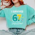 I Survived 67 Days Of School Teachers Students Meme Comfort Colors Sweatshirt Chalky Mint I Survived 67 Days Of School Teachers Students Meme Comfort Colors Sweatshirt Chalky Mint