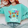 I Teach 2nd Grade Superheroes Back To School Teacher Men Women Girls Kids Comfort Colors Sweatshirt Chalky Mint