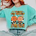 I Teach The Coolest Pumpkins In The Patch Teacher Halloween Comfort Colors Sweatshirt Chalky Mint