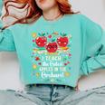 I Teach The Cutest Apples In The Orchard Cute Fall Teacher Comfort Colors Sweatshirt Chalky Mint I Teach The Cutest Apples In The Orchard Cute Fall Teacher Comfort Colors Sweatshirt Chalky Mint