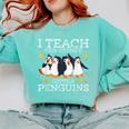 I Teach The Cutest Little Penguins Cute School Teacher Tee Comfort Colors Sweatshirt Chalky Mint I Teach The Cutest Little Penguins Cute School Teacher Tee Comfort Colors Sweatshirt Chalky Mint