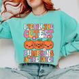 I Teach The Cutest Pumpkins Halloween Fall Teacher Women Comfort Colors Sweatshirt Chalky Mint