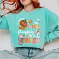 I Teach The Cutest Pumpkins In The Patch Halloween Teacher Comfort Colors Sweatshirt Chalky Mint I Teach The Cutest Pumpkins In The Patch Halloween Teacher Comfort Colors Sweatshirt Chalky Mint