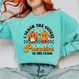 I Teach The Cutest Pumpkins In The Patch Halloween Teacher For Men Women Kids Comfort Colors Sweatshirt Chalky Mint I Teach The Cutest Pumpkins In The Patch Halloween Teacher For Men Women Kids Comfort Colors Sweatshirt Chalky Mint