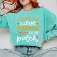 I Teach The Cutest Pumpkins In The Patch Shirt Teacher Comfort Colors Sweatshirt Chalky Mint