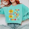 I Teach The Cutest Pumpkins Preschool Teacher Halloween Comfort Colors Sweatshirt Chalky Mint