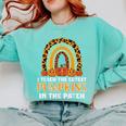 Teach Leopard Rainbow Cute Halloween Costume Teacher Women Comfort Colors Sweatshirt Chalky Mint