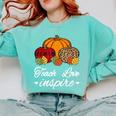 Teach Love Inspire Autumn Fall Plaid Leopard Pumpkin Teacher For Men Women Kids Comfort Colors Sweatshirt Chalky Mint