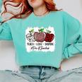 Teach Love Inspire Pre-k Teacher Apple Leopard Red Plain Comfort Colors Sweatshirt Chalky Mint